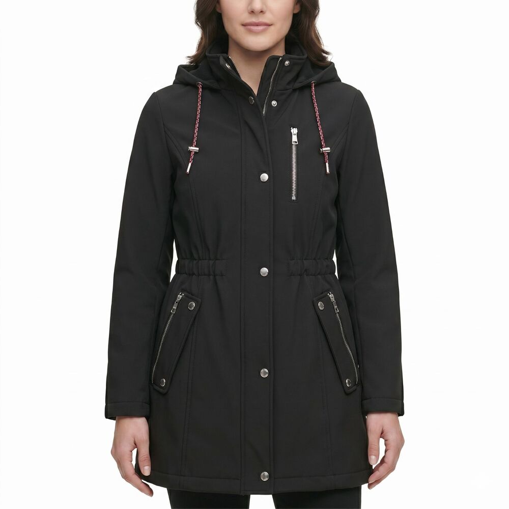 🧥 Tommy Hilfiger Black Softshell Fleece Lined Anorak Jacket Women's S